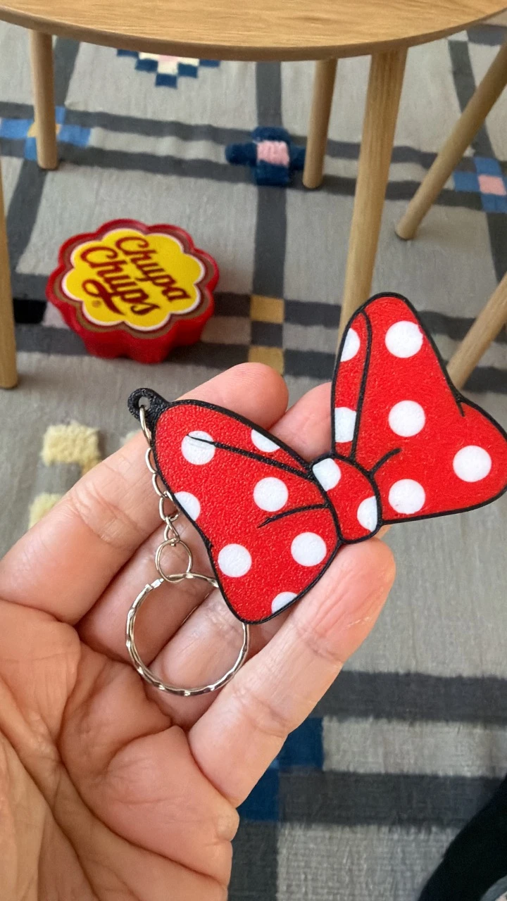 Keychain Minnie Mouse dots bow – photo 6